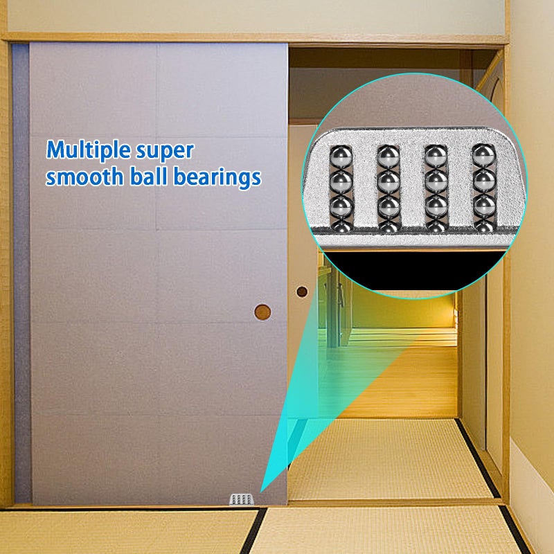 2 تصميم محمل دليل أرضية باب الحظيرة، دليل أرضية باب الحظيرة المنزلق بكرات قابلة للتعديل في الجزء السفلي إطار فولاذي قوي ومتين - Image 5